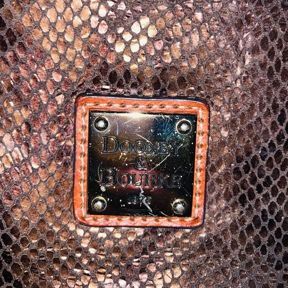 DOONEY BOURKE metallic leather hobo snakeskin  purse - Picture 10 of 16